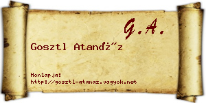 Gosztl Atanáz névjegykártya